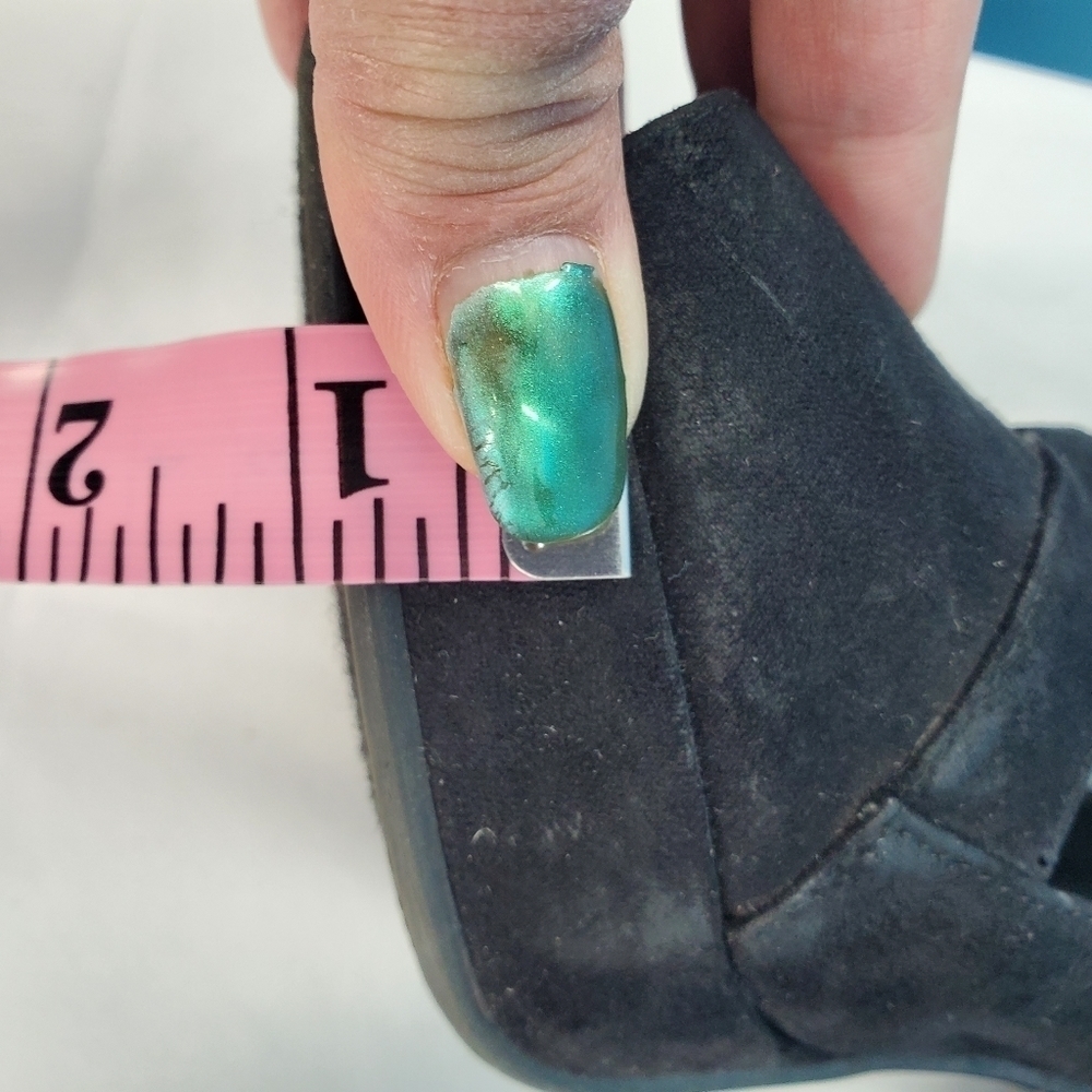 Bar III black velvet open toe platform heels 9 - Picture 10 of 12